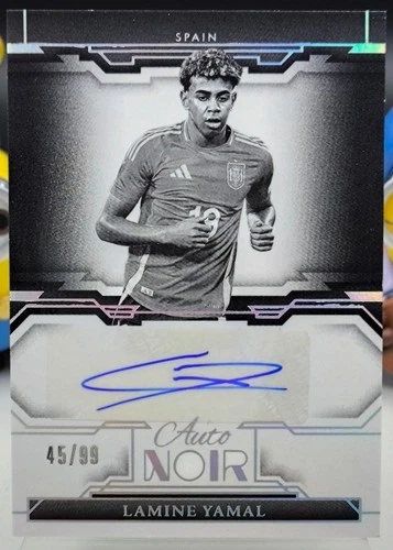 Lamine Yamal 2024-25 Panini Noir Soccer Auto Noir Black White 45/99 #AN-LY