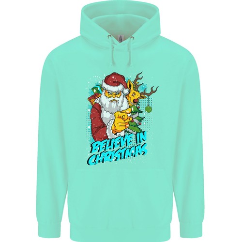 Cree En La Navidad Divertido Santa Xmas Sudadera Para Hombre 80% Algodón - Imagen 7 de 29