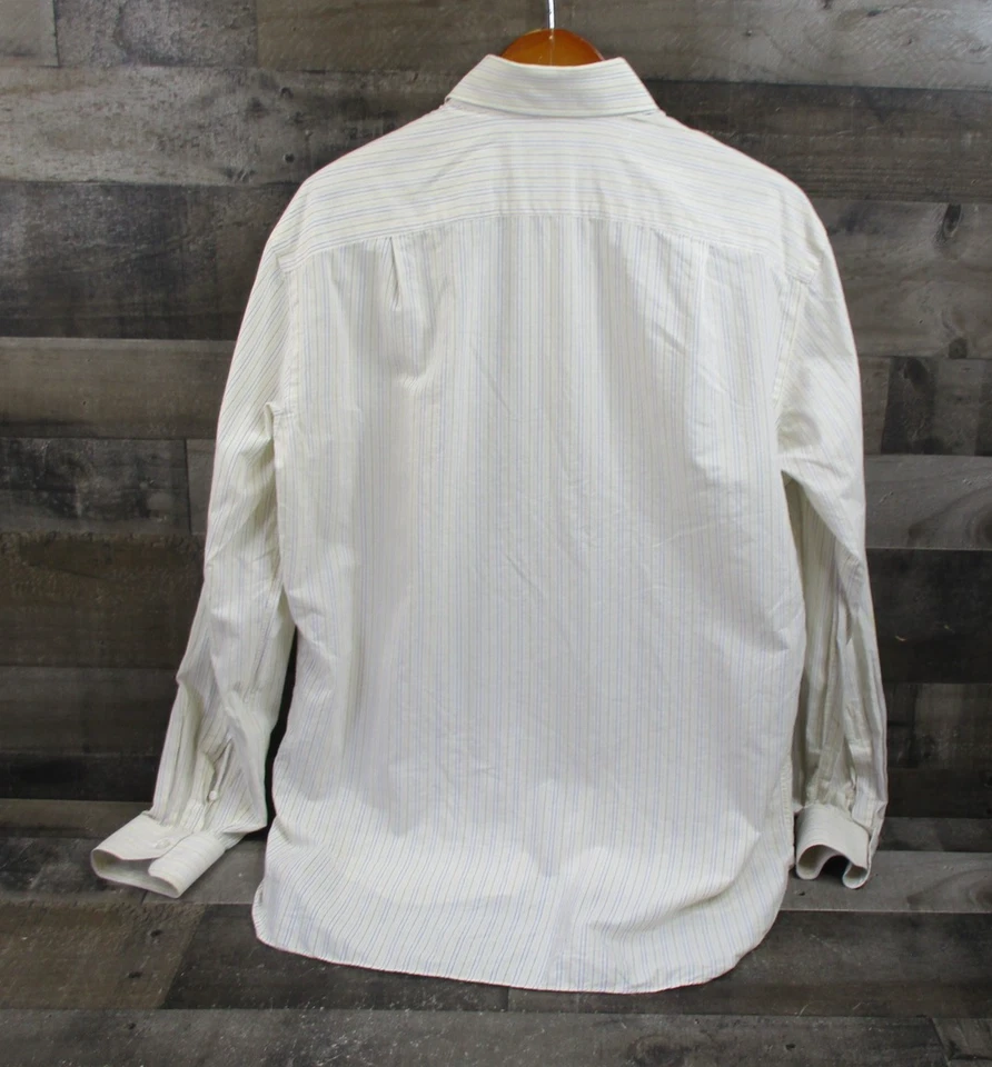 Camisa de vestir Borrelli Napoli para hombre grande 16 rayas con botones hecha en Italia Foto 3 de 4