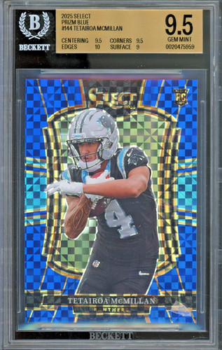 2025 Panini Select Tetairoa McMillan /175 Blue Prizm Rookie RC #144 BGS 9.5