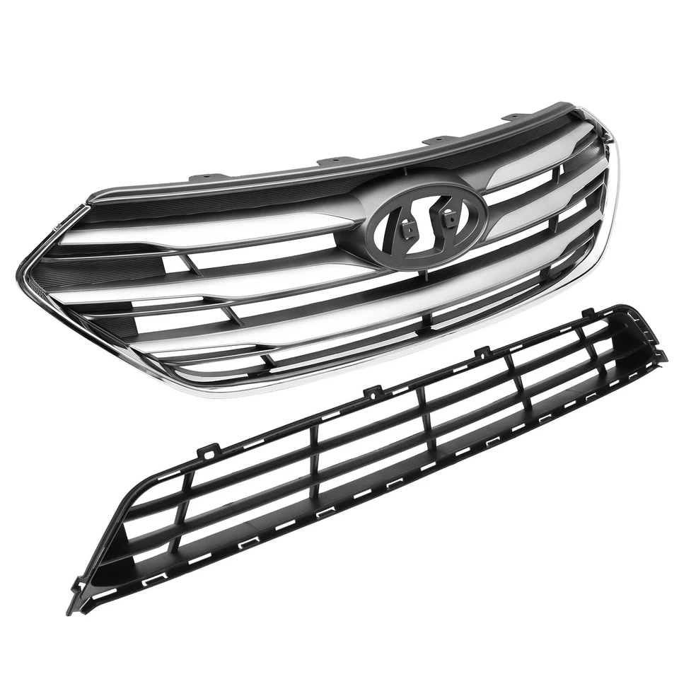 For 2017 2018 Hyundai Santa Fe Sport Front Bumper Upper+Lower Grille Assembly - Изображение 4 из 4