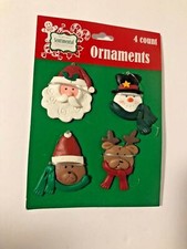 4 ornaments Christmas House New Snowman Reindeer Bear Santa