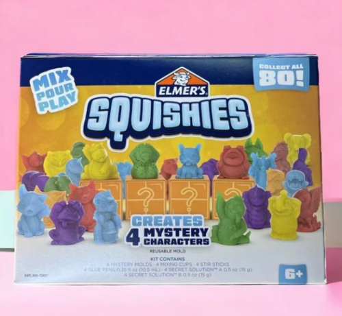 Elmer's 4ct Squishies DIY Toy Activity Kit w/ Mystery Characters Sensory Fidget