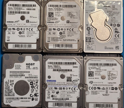 Lot of (10) Various Brand Hard Drives 2.5'' Various Storage, Working and Tested