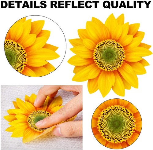 100 Pcs 3D Sunflower Wall Stickers Butterfly Flower Wall Decor for Living Room - Picture 3 of 6
