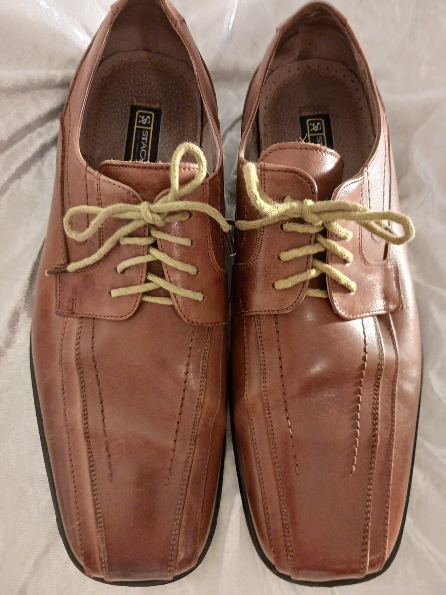 Mens dress shoes size 12 Stacy Adams Brown Leather/Man made  display picture 1