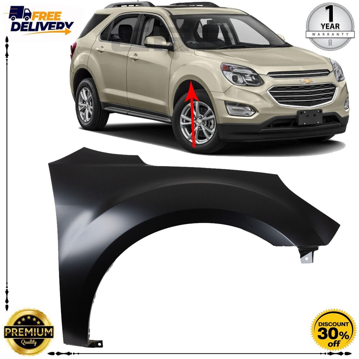 Fender For 2010-2017 Chevrolet Equinox Front Right Side Fender For 2010-2017 Chevrolet Equinox Front Right Side