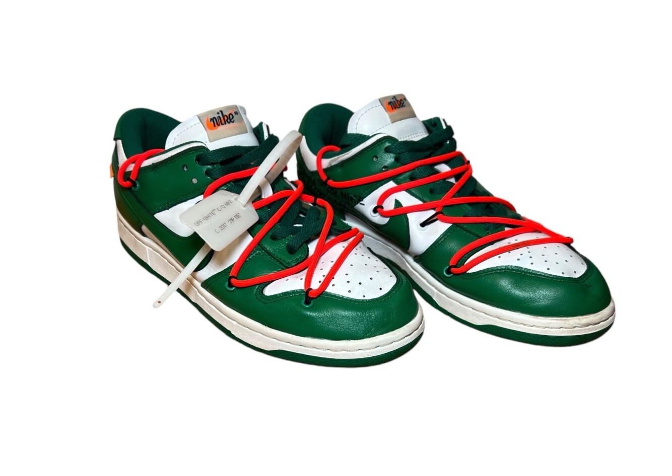 OFF WHITE X NIKE NIKE Dunk Low X Off White SNEAKERS VERDE PINO TAGLIA Uomo 7 5