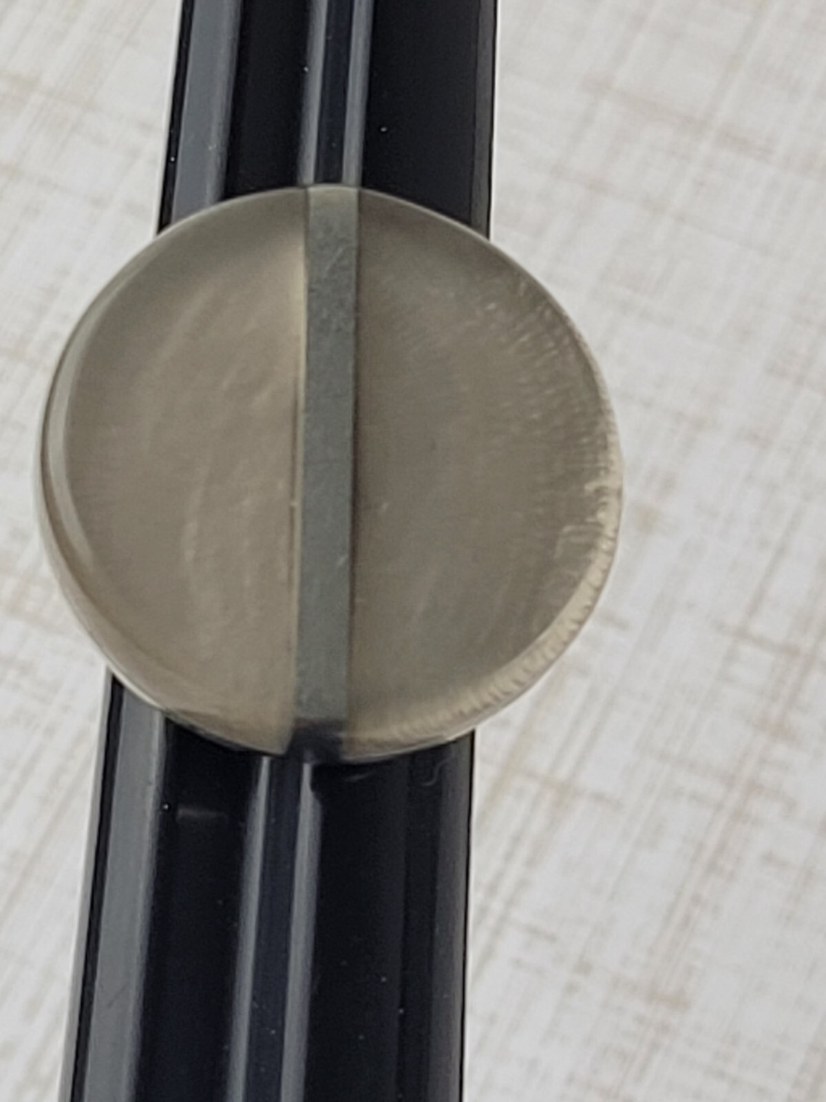 Round Chunky Metal and Resin Round Adjustable Ring Silver Tone Shimmer