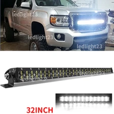 32 Inch LED LIGHT BAR Dual Row Spot Flood Combo Truck Offroad 4WD ATV SUV Light