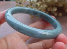 Video Certified Green A JADE JADEITE Round Circle Bangle Bracelet 58mm 104371 TS