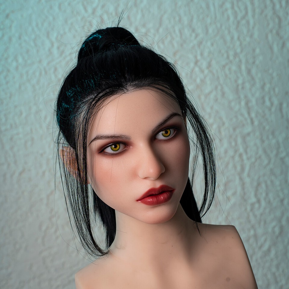 Real Oral Silicone Sex Doll Head Implanted Hair Love Toys for Men