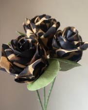 Bandana Roses, 3 Leopard Print, Bouquet, Forever Roses, Perfect Gift, Decoration