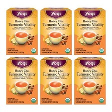 Organic Turmeric Chai Tea 16 Count Vegan Herbal Blend with Honey Spices