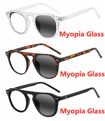 Men Women's Acetate Square Rivet Photochromic Negative Nearsight Glass -1.0~-8.0