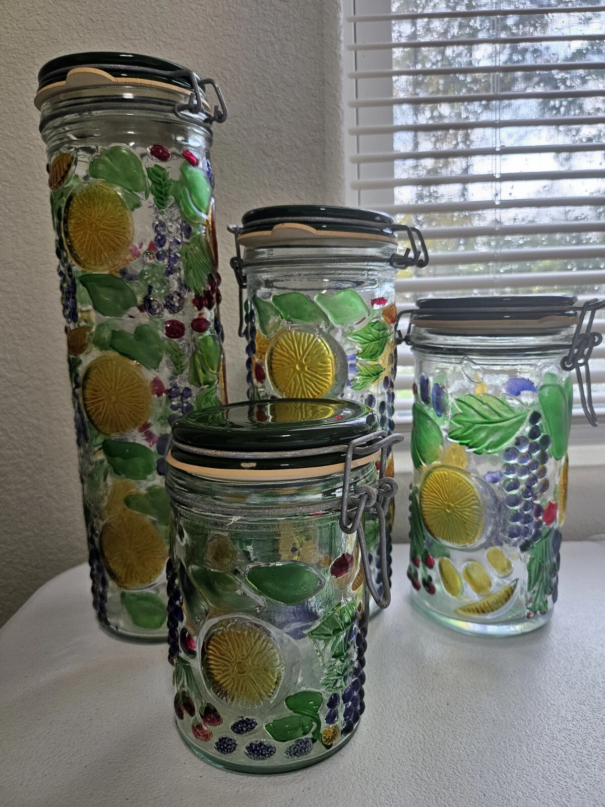 Hand Painted, Embossed Glass Jars (Set Of 4)
Opens in a new window or tab