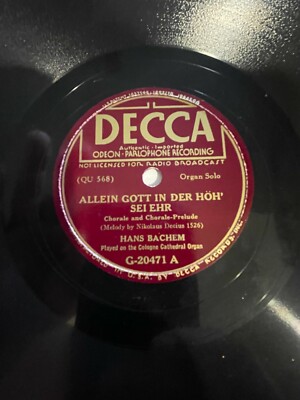 HANS BACHEM on DECCA G-20471 ALLEIN GOTT IN DER HOH SEI EHR / WI SCHON LEUCHTET 