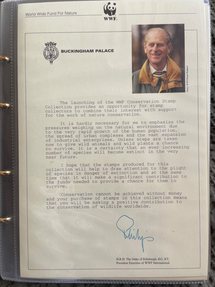 Rare Collectible Set of Three WWF Stamp Binders - Includes Buckingham Palace Sig - Image 3 of 4