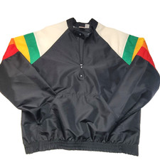 Rainbow Windbreaker Men's L Mikes Athletic Club Jacket Vintage Pullover