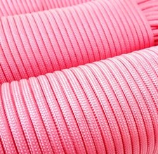 600 Feet Total Six Piece 100 foot each Case Pack PINK 550 Paracord Cord 7 Strand