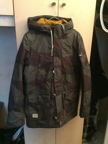VANS UOMO PARKA GIUBBOTTO PIUMINO TASCHE CAPPUCCIO MULTICOLORE ORIGINALE S - Foto 7 di 8