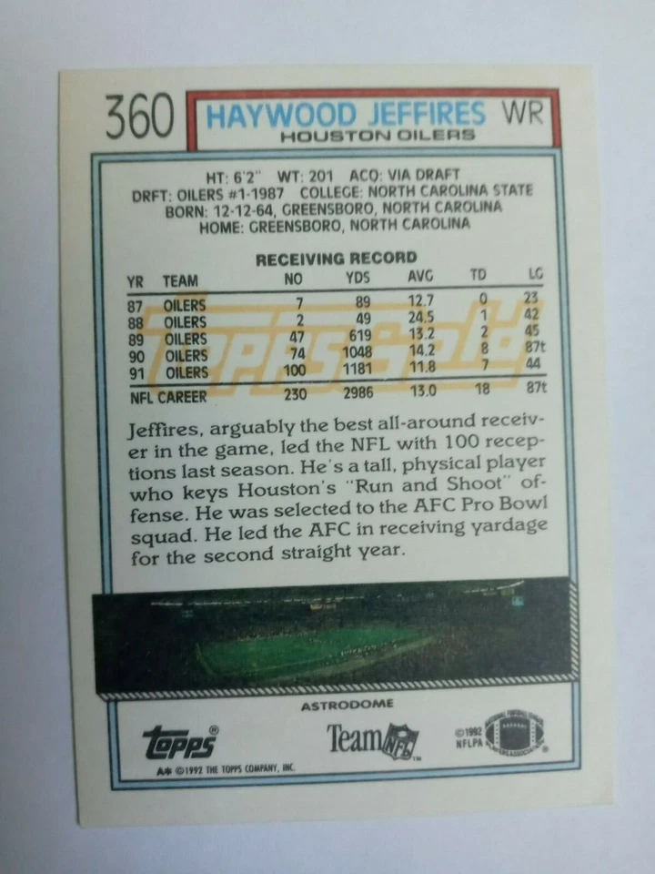 1992 Topps - Gold FOOTBALL - You Choose! - Image 3 of 3