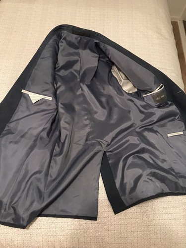 M&S Mans Autograph Collezione Fitted Suedette Jacket Blue - Mint Condition 38L - Picture 6 of 9