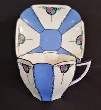 Vintage 1926 Shelley Fine Bone China Art Deco Queen Anne Duo 11524