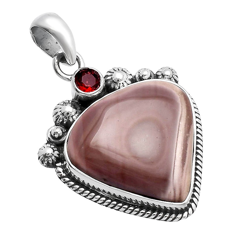 Imperial Jasper Mexico & 925 Sterling Silver Pendant Jewelry P