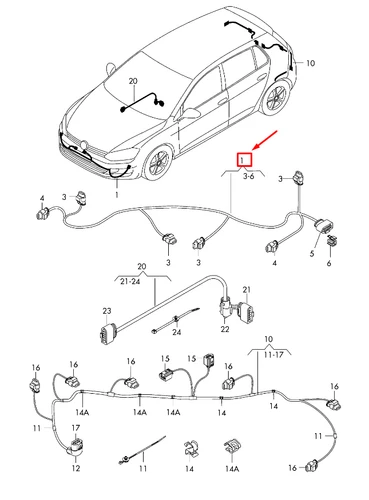 VW GOLF MK7 KABELSATZ VORNE STOßSTANGE 5G0971095J - Bild 10 von 10