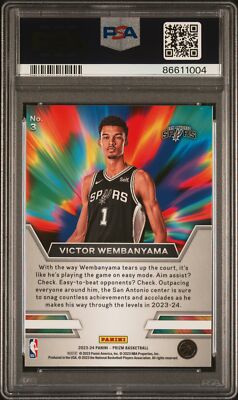 PSA 9 2023 Panini Prizm Victor Wembanyama Instant Impact