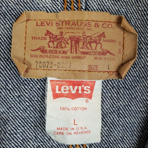 VTG LEVIS Size Large Mens Made In USA Denim Corduroy A-2 Bomber Jacket Trucker - Picture 12 of 12