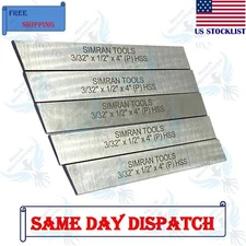 Cut Off Parting Blade High Speed Steel 3/32 Inch x 1/2 Inch x 4 Inch Set of 5 pc