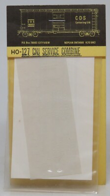 C-D-S Lettering HO-127 HO CNJ SERVICE COMBINE Dry-Transfer Lettering ...