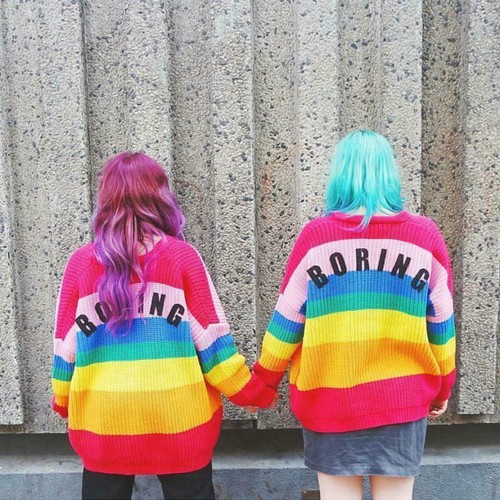 Womens Lazy Oaf Inspired Rainbow color 