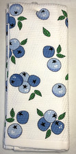 KITCHENAID KITCHEN TOWELS 2 BLUEBERRIES 100 COTTON 16 X 28 NIP