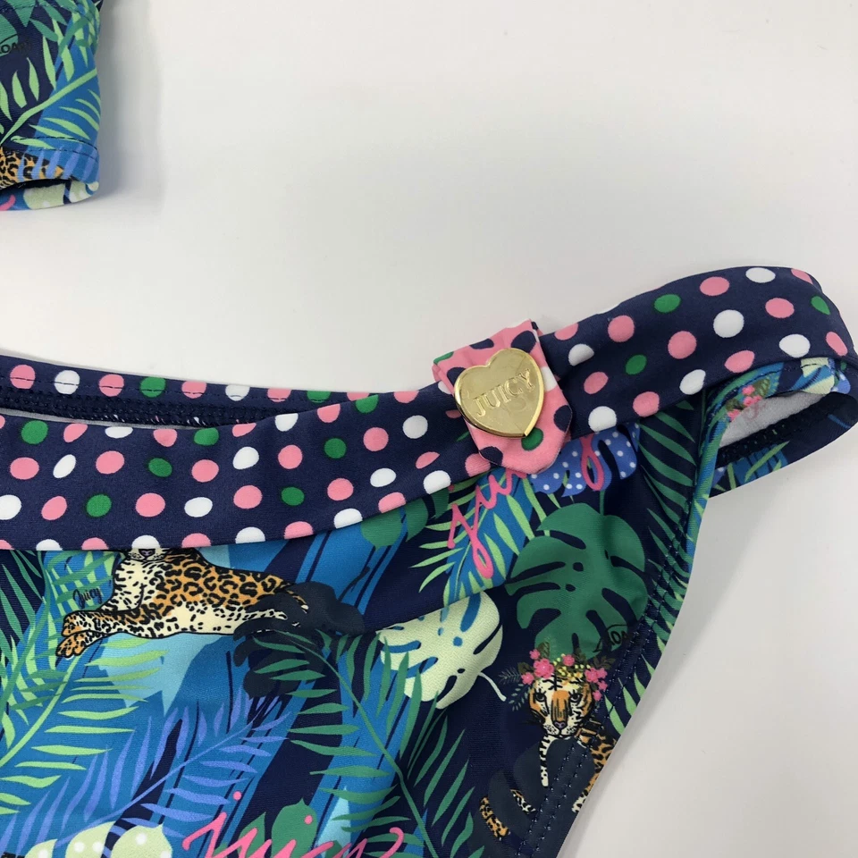 Новый с Ярлыками Juicy Couture черный ярлык девочек 14 2-Pc купальник бикини леопард джунгли K6 - Изображение 4 из 4