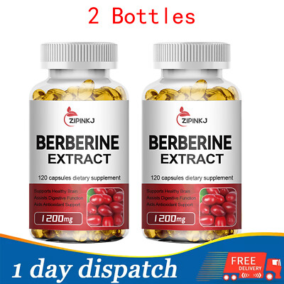 Premium Berberine HCL Pills 1200mg Plus Organic Ceylon Cinnamon - 240 Capsules