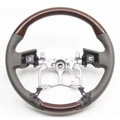 10-17 Toyota Prado FJ150 modified steering wheel (B peach wood+gray leather)