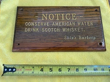 Scotch Whiskey Bar Sign  6 "x 12" Vintage Solid Oak Carved Lettering