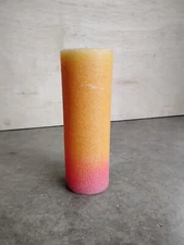 Vintage 70's Unburned Pillar Candle 3" x 9" Multi Color Un-Sented