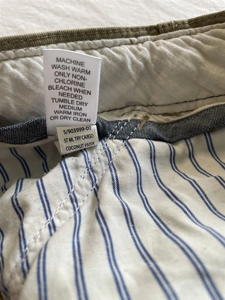 Pantalones Cortos Banana Republic 34x10.5" Caqui Clásicos Algodón Sarga Carga Para Hombre Foto 4 de 4