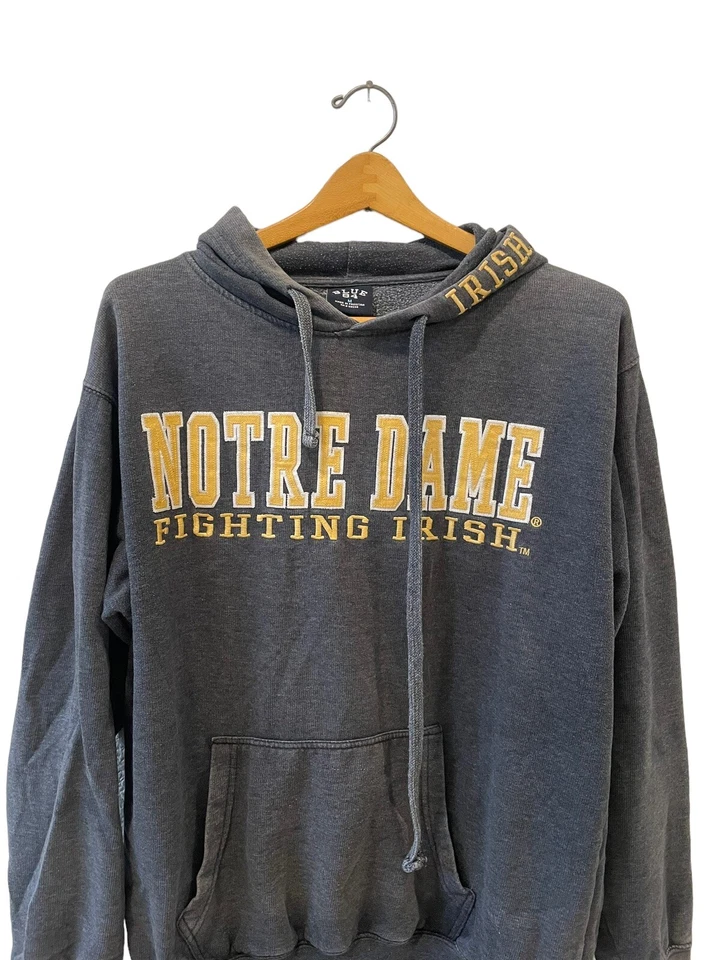 Sudadera con Capucha Irlandesa Luchadora Azul 84 Mitre Dame Gris De Colección Para Hombre Talla M GUC Foto 3 de 4