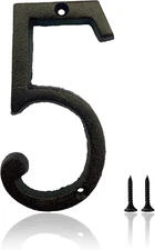 5.5 Inch House Numbers, Cast Iron House Numbers for Outside, Address Numbers for