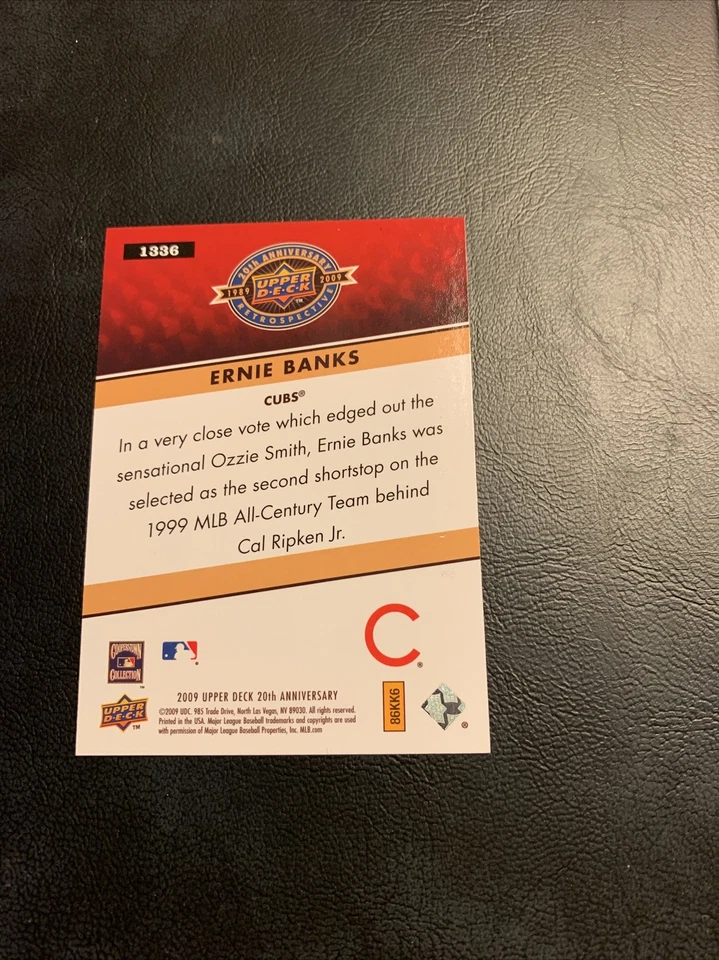 Cb8 #1336 Ernie banks Chicago Cubs 2009 upper deck 20th anniversary￼ - Image 2 of 2