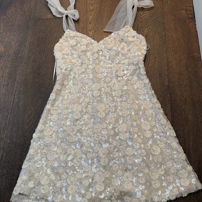 Mi Ami x Francesca s Sequin Party Dress Cream Sz XS