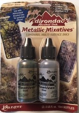 Tim Holtz Distress Metallic Mixatives Ink Gold Silver Craft Junk Journal