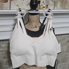 Laura Ashley 3Pk Longline Active Athletic Lounge Sports Bras Bralettes Plus Size