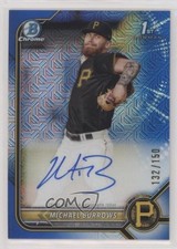 2022 Bowman Chrome Prospect HTA Choice Refractor /150 Michael Burrows Auto 0s9t