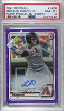 2020 Bowman Prospects Purple 36/250 Kristian Robinson #PA-KR PSA 8 Auto 8d2